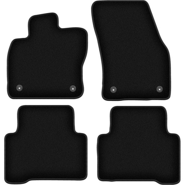 Tappetini In Velluto Per Volkswagen Touran Ii (2016-, Minivan) Neri, Set 4 Pz, Con Fissaggi-image