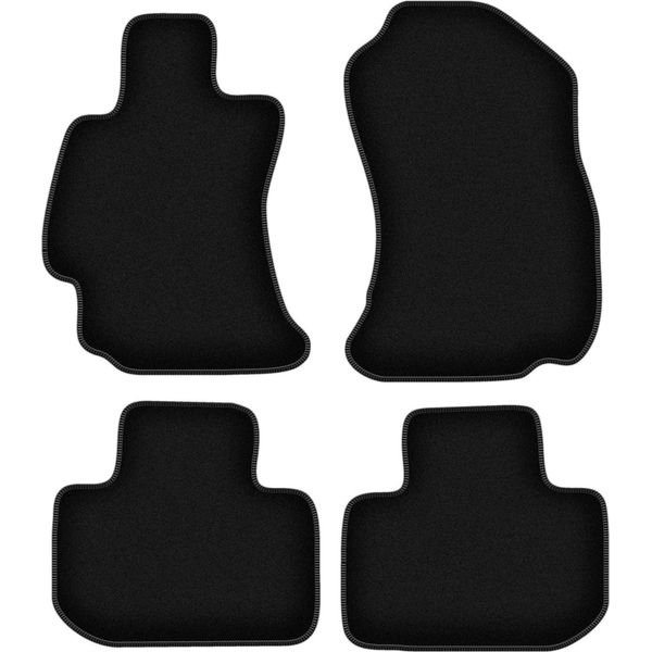 Tappetini In Velluto Per Subaru Forester Iv (2013-, Suv) Neri, Set 4 Pz, Con Fissaggi-image