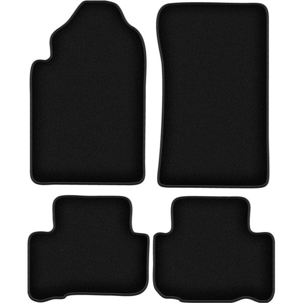 Tappetini In Velluto Per Ssangyong Rexton I (2001-2006, Suv) Neri, Set 4 Pz, Con Fissaggi-image