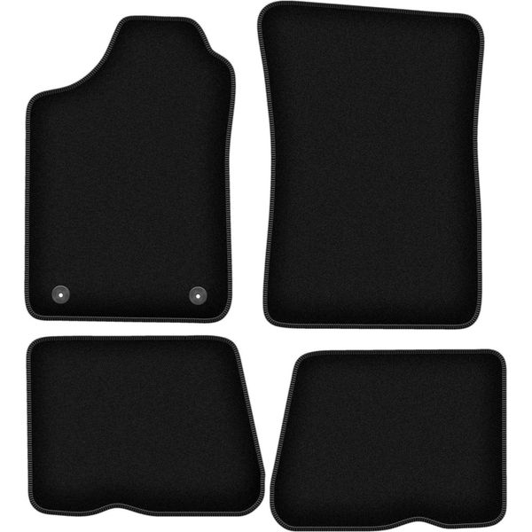 Tappetini In Velluto Per Renault 19 (1988-1996, Cabrio, Hatchback, Berlina, Chamade) Neri, Set 4 Pz, Con Fissaggi-image