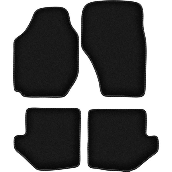 Tappetini In Velluto Per Toyota RAV4 I (1994-2000, Suv) Neri, Set 4 Pz, Con Fissaggi-image