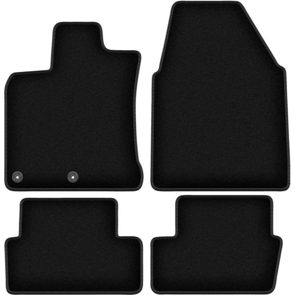 Tappetini In Velluto Per Nissan Qashqai I J10 (2006-2013, Crossover) Neri, Set 4 Pz, Con Fissaggi-image