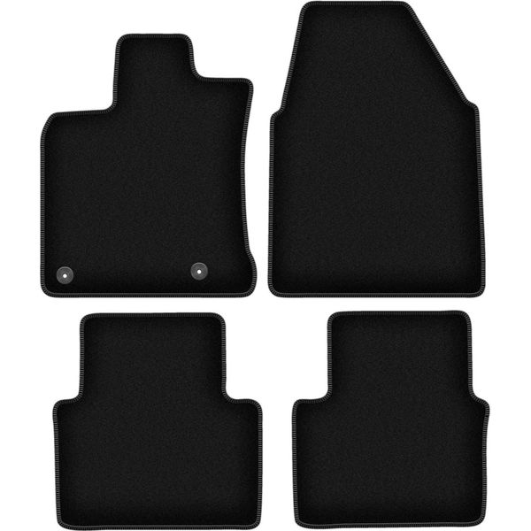 Tappetini In Velluto Per Nissan Qashqai I J10 (Szeroki) (2007-2013, Crossover) Neri, Set 4 Pz, Con Fissaggi-image