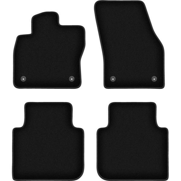 Tappetini In Velluto Per Skoda Kodiaq (2016-, Crossover) Neri, Set 4 Pz, Con Fissaggi-image