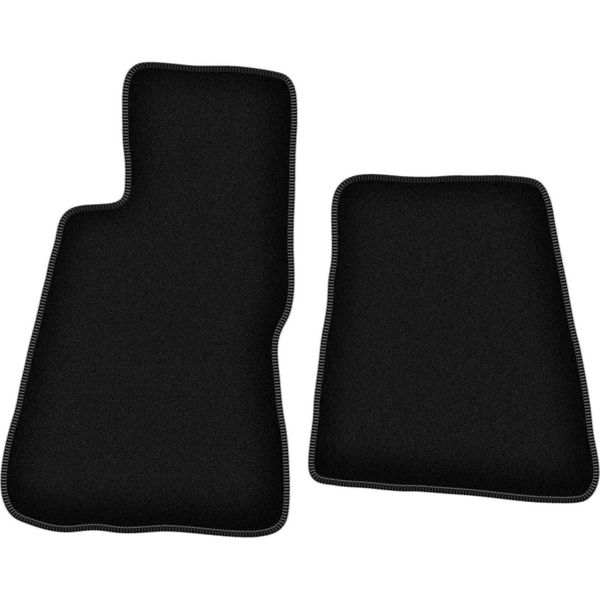 Tappetini In Velluto Per Smart Roadster (2002-2005, Roadster) Neri, Set 2 Pz, Con Fissaggi-image