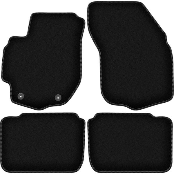 Tappetini In Velluto Per Suzuki Liana Fl (2005-2008, Hatchback, Berlina) Neri, Set 4 Pz, Con Fissaggi-image