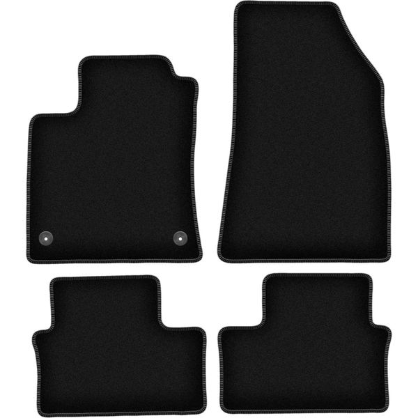Tappetini In Velluto Per Renault Clio V (2019-, Hatchback) Neri, Set 4 Pz, Con Fissaggi-image