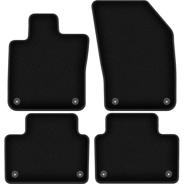 Tappetini In Velluto Per Volvo V60 Ii (2018-, Station Wagon) Neri, Set 4 Pz, Con Fissaggi-image