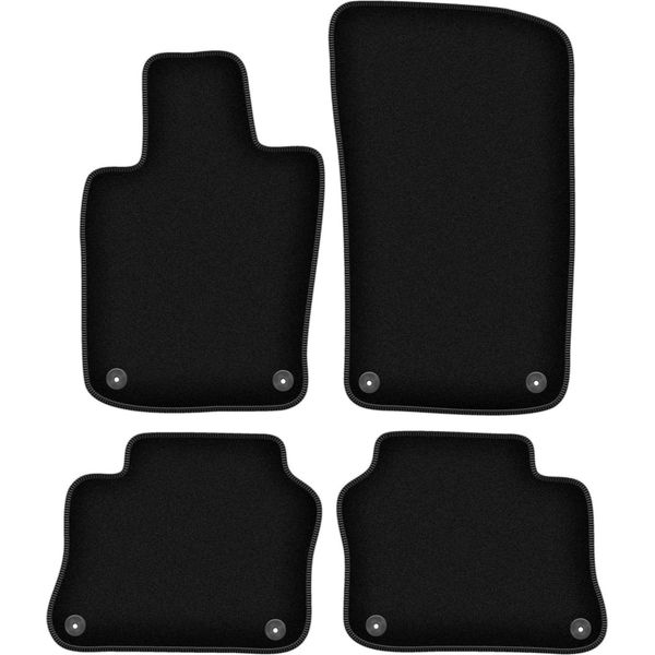 Tappetini In Velluto Per Porsche Panamera (2009-2016, Fastback) Neri, Set 4 Pz, Con Fissaggi-image