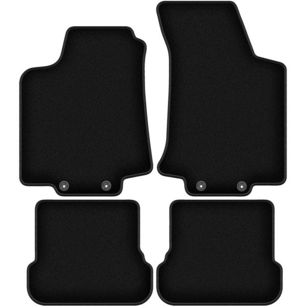 Tappetini In Velluto Per Volkswagen Golf Iv (1998-2002, Cabriolet) Neri, Set 4 Pz, Con Fissaggi-image