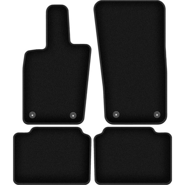 Tappetini In Velluto Per Porsche Panamera Ii (2017-, Coupé) Neri, Set 4 Pz, Con Fissaggi-image
