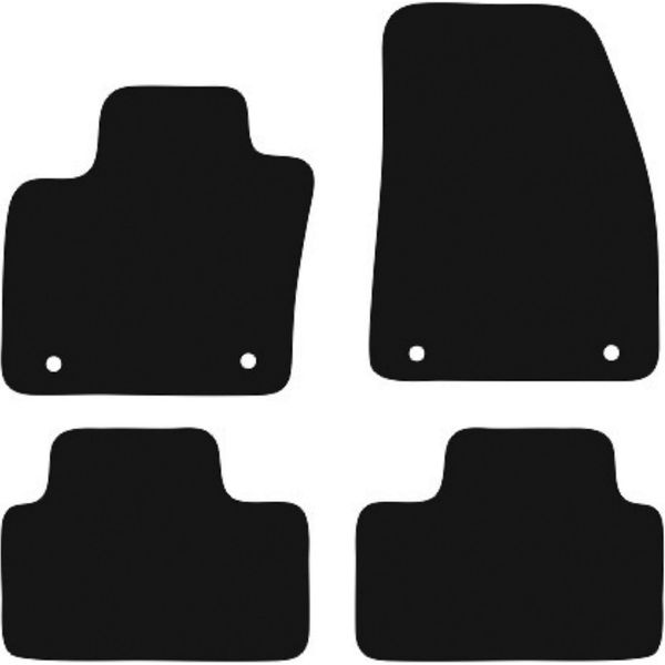 Tappetini In Velluto Per Volvo XC40 (2017-, Crossover) Neri, Set 4 Pz, Con Fissaggi-image
