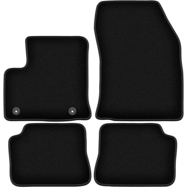 Tappetini In Velluto Per Opel Mokka-E (2020-, Crossover) Neri, Set 4 Pz, Con Fissaggi-image