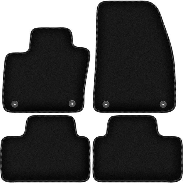 Tappetini In Velluto Per Volvo C40 (2021-, Hatchback) Neri, Set 4 Pz, Con Fissaggi-image