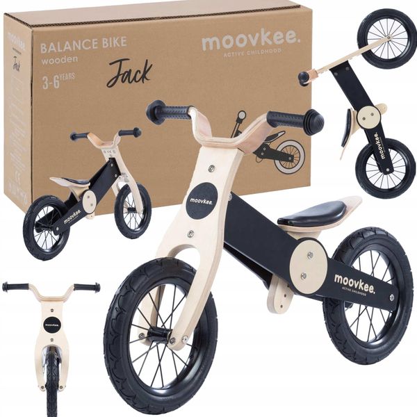 Coil Balance Bike, Bici Per Imparare A Camminare, Balance Bike Per Bambini, Balance Bike, Telaio In Legno, Ruota Da 12 Pollici - Pneumatici "Antiforatura"", Da 3 Anni, Nero"-image