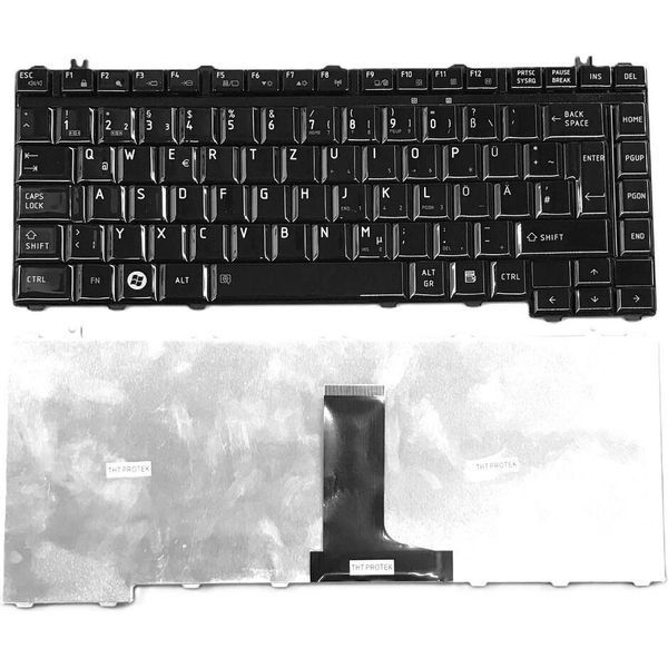 Tedesco - Tastiera Nera Lucida Compatibile Per Toshiba Satellite M209, L515-image