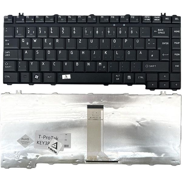 Tedesco - Tastiera Matt Nera Compatibile Con Il Toshiba Satellite Pro A200-image