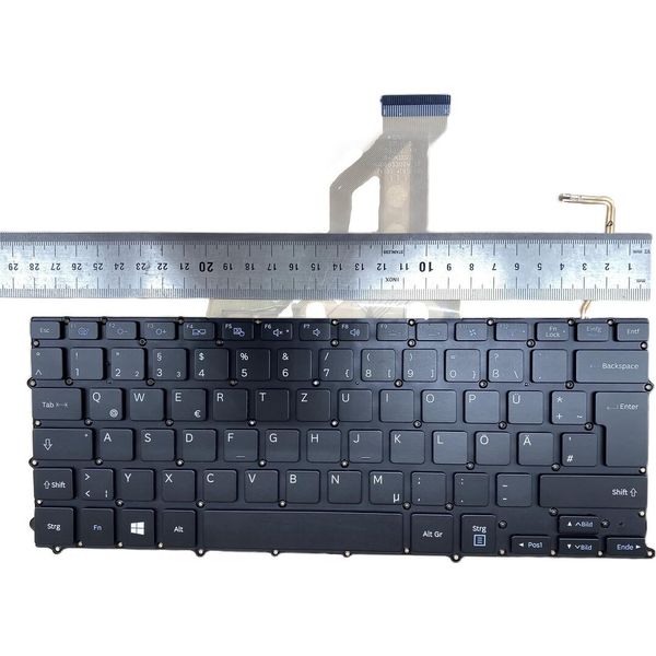 Deutsche - Tastiera Tastiera Nera Con Cornice, Compatibile Con L'illuminazione Per Samsung NP900X3E-A02PL-image