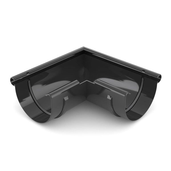 Bryza Grondaia Angolare Esterna In Plastica Ø 125 Mm, Nero Ral 9005-image