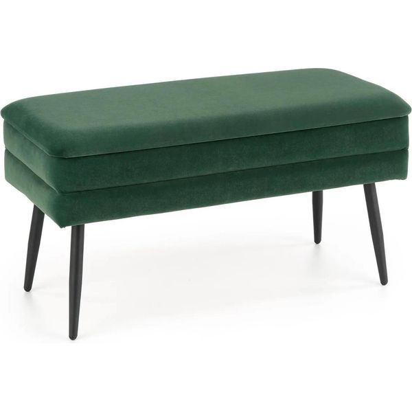 Halmar Panca Imbottita Con Contenitore Velva - Verde Scuro/Nero-image