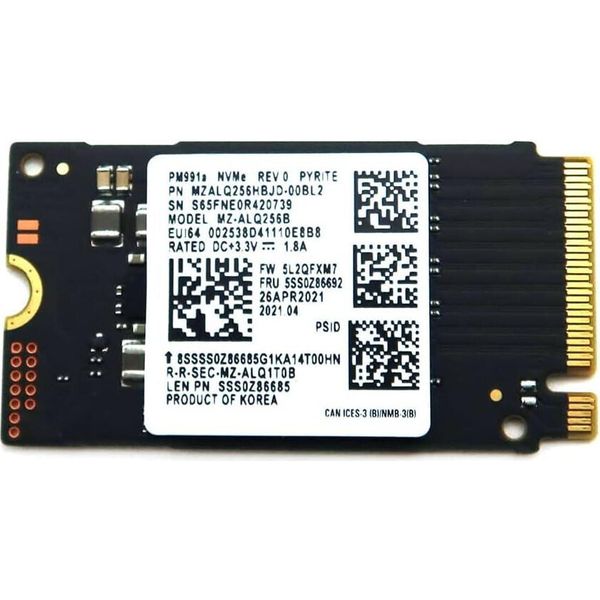 Lenovo Samsung PM991A 256 Gb MZALQ256HBJD-00BL2 M.2 Pcie 2242 (5SS0Z86692)-image