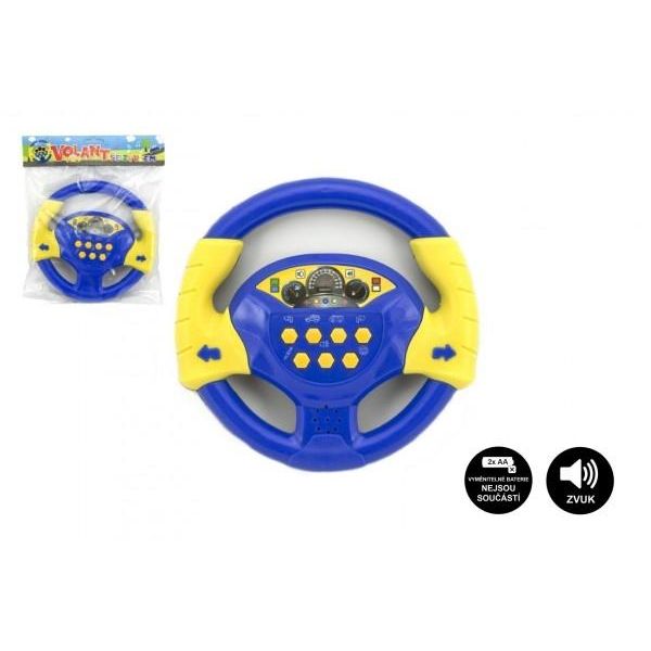 Volante Teddies In Plastica Blu 20 Cm Per Batteria Con Suono-image
