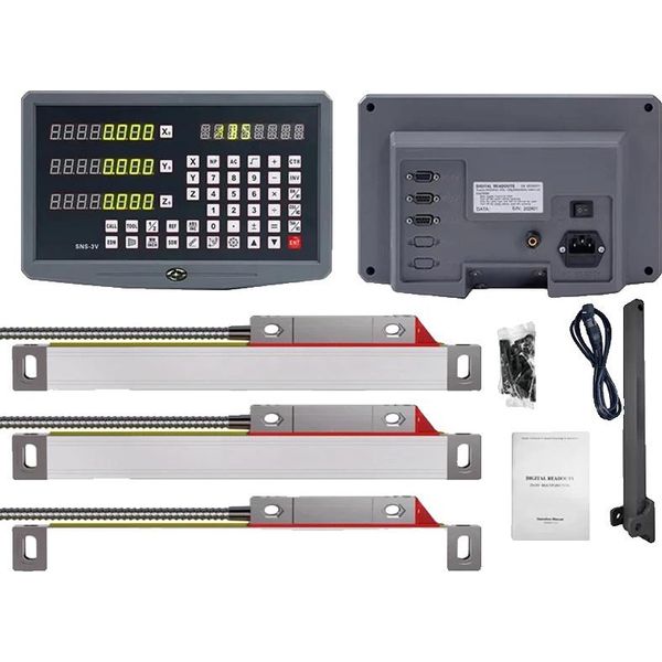 Snsntdro Display Digitale, Supporto 3 Assi, Risoluzione 0,005 Mm, Dro (3PCS NTS-M)-image