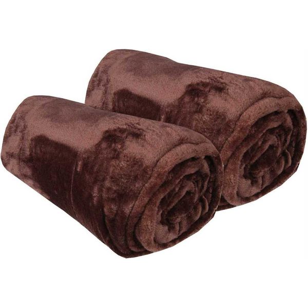 Coperta "Celina"" In Confezione Da 2 - Coperta Soffice Di Alta Qualità, 150 X 200 Cm - Marrone"-image
