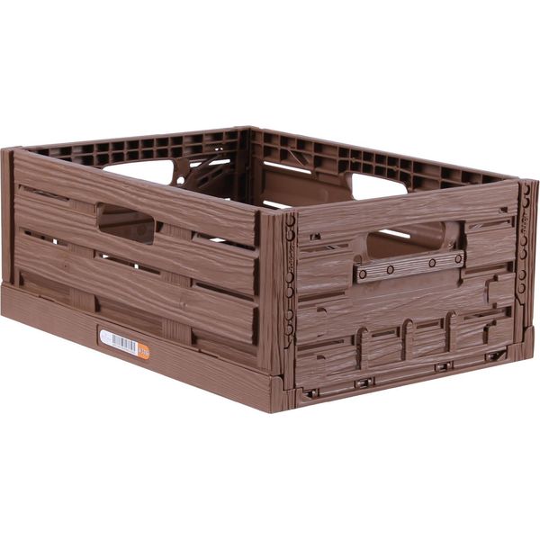 Robusta Scatola Pieghevole In Legno 40 X 30 X 16,3 Cm ( 16 L ) Scatole Impilabili - Cesto Della Spesa Pieghevole - Scatola Pieghevole Robusta E Resistente-image