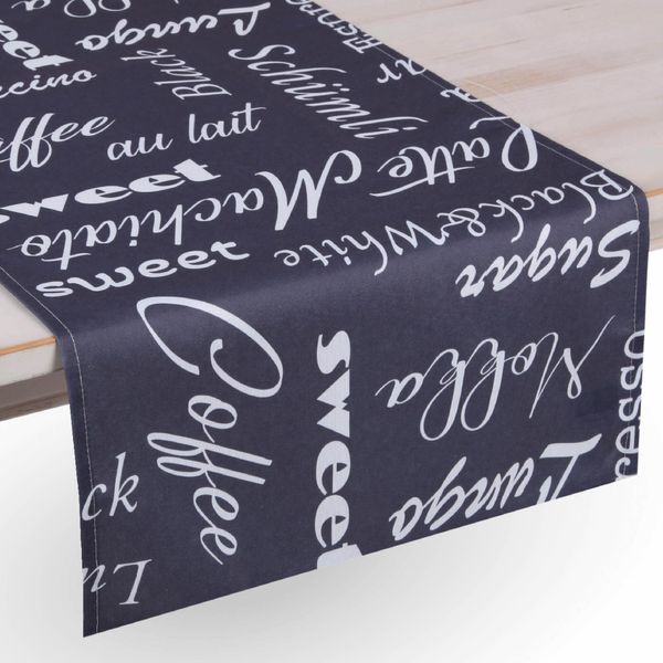 Tovaglia Estiva Con Stampa Brillante (Runner Da Tavola 160X40Cm) "Coffee"" Decorazione Da Tavola Primaverile Per Il Tavolo Da Pranzo - Sottotavola"-image