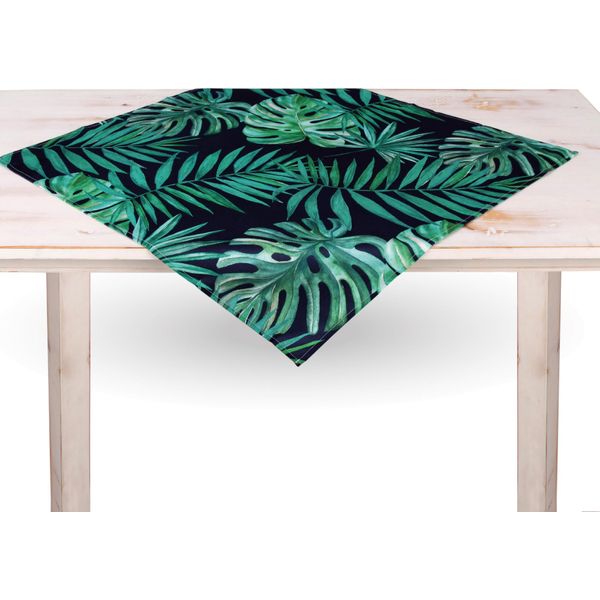 Tovaglia Estiva Con Stampa Brillante (Tovaglia Centrale 80X80Cm) "Foglie"", Decorazione Primaverile Per Il Tavolo Da Pranzo - Sottotavola"-image