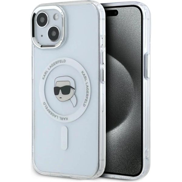 Custodia Karl Lagerfeld Iml Metal Karl Head Magsafe Do Iphone 15 Plus BiałY-image