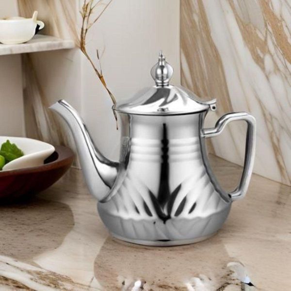 Teiera Orientale In Acciaio Inox, Resistente Al Calore - Adatta A Tutti I Tipi Di Fornelli 1,5 L-image