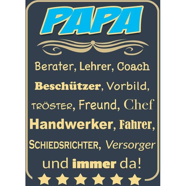 Vianmo Insegna In Legno 40X30 Cm Papa Berater Lehrer Freund Immer-image