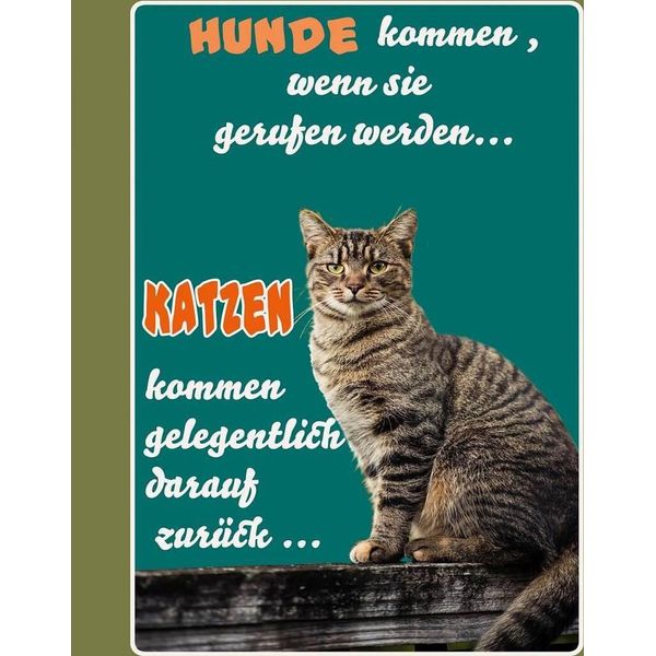 Vianmo Insegna In Legno 40X30 Cm Hunde Kommen Wenn Katzen Kommen-image