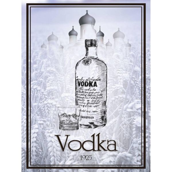 Vianmo Insegna In Legno 40X30 Cm Alkohol 1925 Vodka Imported-image