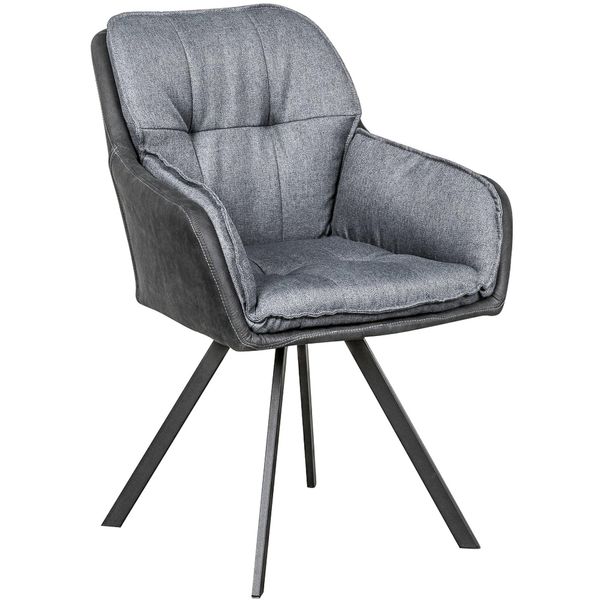 Riess-Ambiente Stuhl Mr. Lounger - Drehbar Anthrazit Grau Armlehne Retro Microfaser Rundum Bezug-image