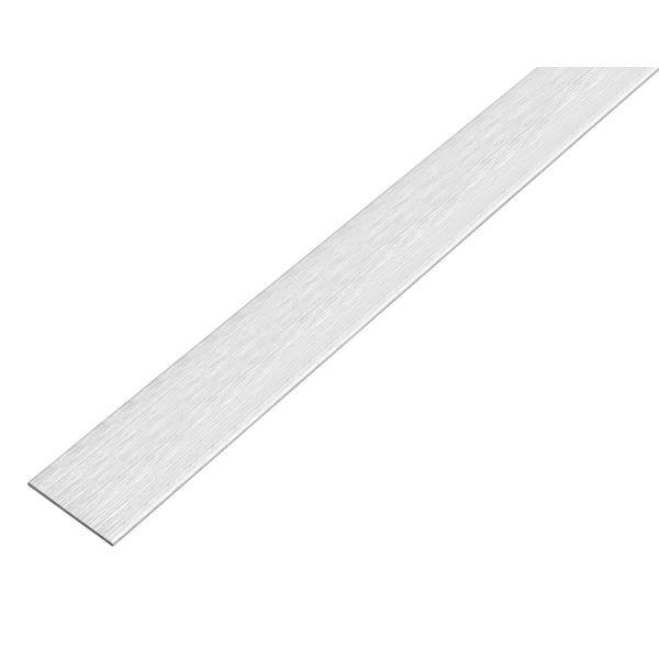 Alberts 488826 Barra Piatta, Autoadesiva, Alluminio, Design Acciaio Inox, Leggera, 1000 X 30 X 2 Mm-image