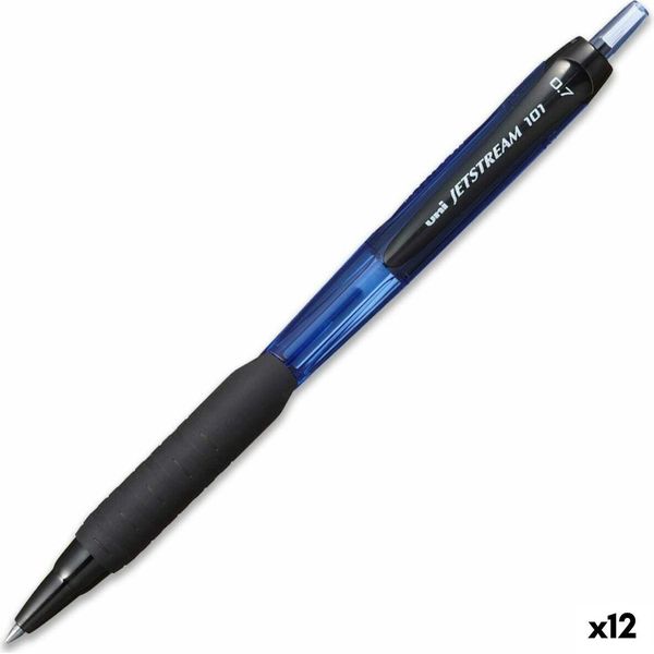 Penna A Inchiostro Liquido Uni-Ball Jetstream SXN-101-07 Blu 0,7 Mm (12 Pezzi)-image