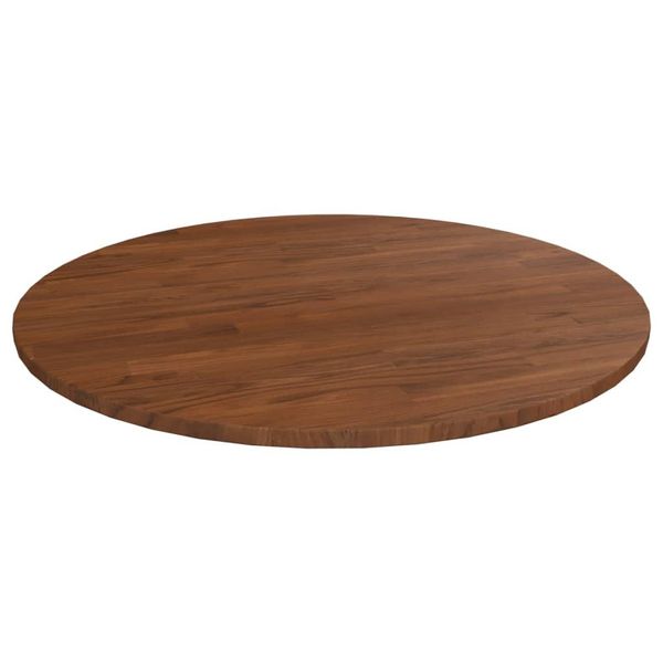 The Living Store Piano Del Tavolo Rotondo Marrone Scuro Ø80X1,5 Cm Legno Di Quercia Trattato-image