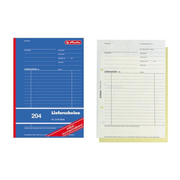 Libro Dei Moduli Herlitz "Bolla Di Consegna/Ricevimento 204"", Din A5"-image