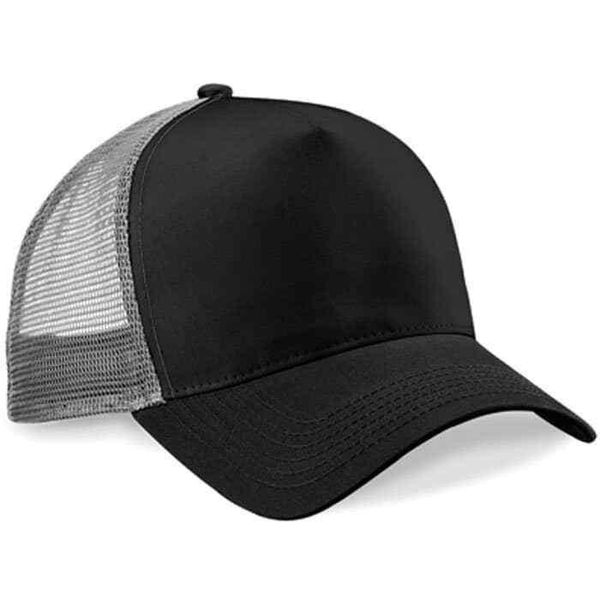 Trucker Retro Cap Beechfield Snapback Cap 5-Panel Vari Colori Colori (Nero/Grigio Chiaro)-image
