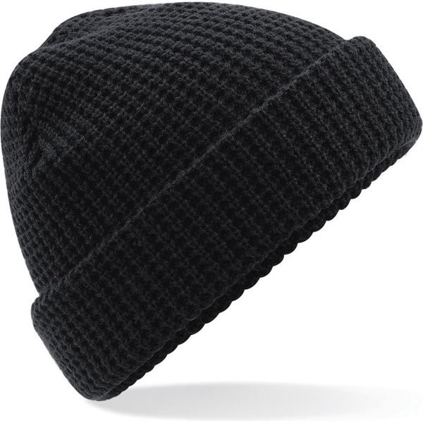 Cappello Invernale Unisex Beechfield In Maglia Waffle RW3664 (Taglia Unica) (Nero)-image