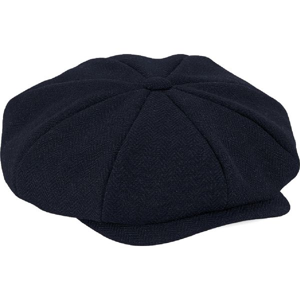Berretto Con Visiera Beechfield Unisex Heritage Baker Boy BC4151 (L/Xl) (Blu Navy/Spina Di Pesce)-image
