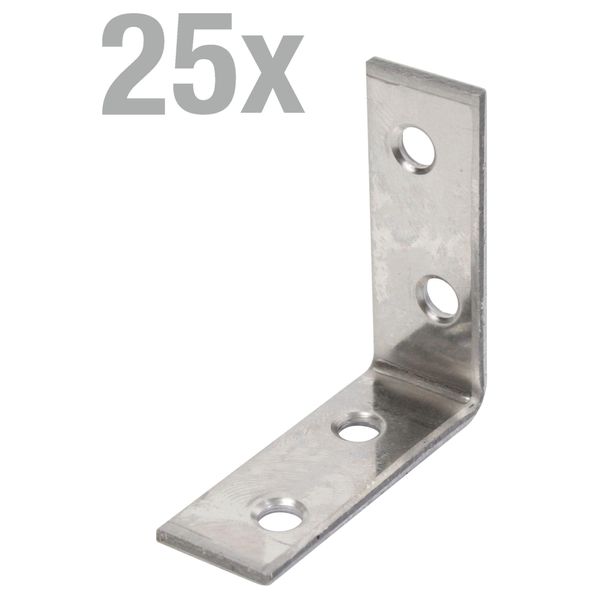 Alberts 851903 Staffa Per Sedia, Acciaio Inox, 75 X 75 X 16 Mm, Set Da 25-image