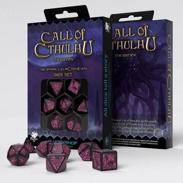 Call Of Cthulhu 7A Edizione Set Di Dadi Nero E Magenta (7)-image