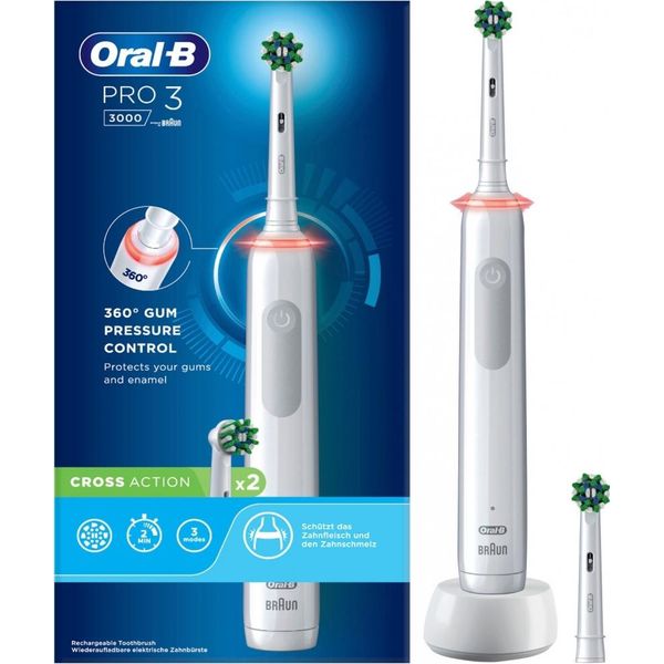 Oral-B 760857 Oral-B Pro 3 3000 Cross Action White Edition-image