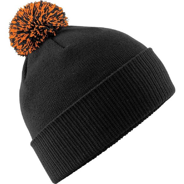 Beechfield - Berretto Da Uomo/Donna Unisex BC4657 (Taglia Unica) (Nero/Arancione)-image