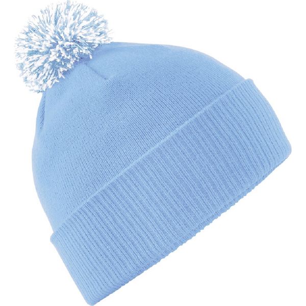 Beechfield - Berretto Da Uomo/Donna Unisex BC4657 (Taglia Unica) (Blu Cielo/Bianco)-image