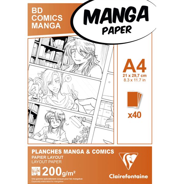 Blok Clairefontaine Manga Bd Comic Confezione A4, 40 Listů, 200 G-image